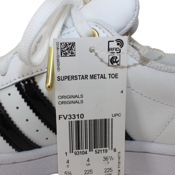 Adidas Originals Superstar GOLD Metal Shell Toe White Women's 5.5 NEW! - Picture 13 of 14